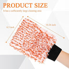 2PCS Car Wash Mitt, 11"×8" Cyclone Microfiber Cleaning Mitt for Cars, Scratch-Free & Lint-Free, Double Sided Automotive Washing Gloves, Universal Auto Cleaning Supplies (Tangerine+White)