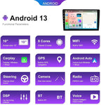 [6G+128G 8-Core] 10.1 Inch Double DIN Android 15 Car Stereo with Wireless CarPlay & Android Auto, HD Touchscreen Dash Kit with GPS WiFi FM/RDS BT5.0 32EQ DSP 59UI SWC Free Backup Camera