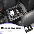 LUWU Center Console Organizer Compatible with 2019 2020 2021 2022 2023 2024 Subaru Forester Accessories Armrest Console Secondary Storage Box Insert Tray ABS Material Black