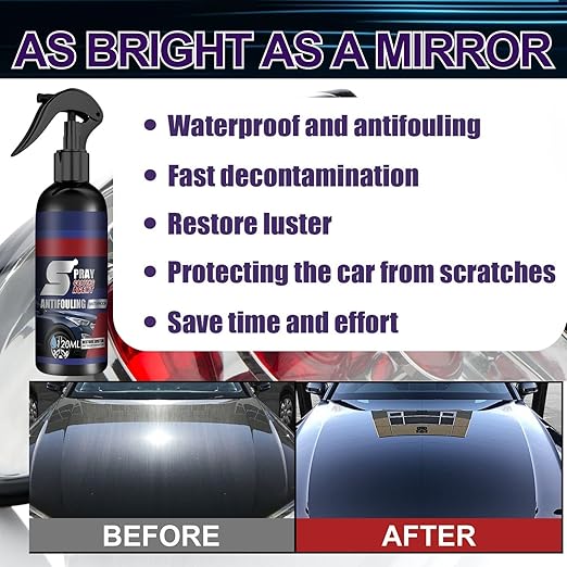 2Pcs Multi-Functional Car Coating Spray,3 in 1 Ceramic Polish and Hydrophobic,2025 Protection Quick Coating Spray,Waterless Car Wash,Nanotechnology