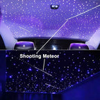 AMKI 144pcs*0.04in*13.1ft Pure White 18LED Meteor Shooting Stars Effect Fiber Optic Lights Kit,20 Modes Meteor Light Engine with Bluetooth+RF Remote Control