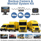 Kairiyard Truck RV Backup Camera with 7 Inch Monitor, AHD 1080P DIY Guide Lines No Delays Waterproof Wired Reverse Rear View Camera System for Car Trailer Camper