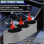 ZIMISI Car Cup Holder, PU Leather Auto Front Console Gap Filler Organizer, Multifunctional Cup Drink Holder, Car Seat Gap Filler Storage Box, Coin Bucket, Cell Mobile Phone Holder (Grey)