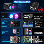 Starlight Headliner Kit,Twinkle + Music Sync Dual Color Fiber Optic Star Ceiling Lights with APP Remote Control, RGBW Shooting Star Lights for Car/Home Ceiling Decor, 900pcs 9.8ft