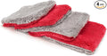 Autofiber Flat Out Microfiber Car Wash Pad - Pack of 4, Red/Gray (9 inch x 8 inch)
