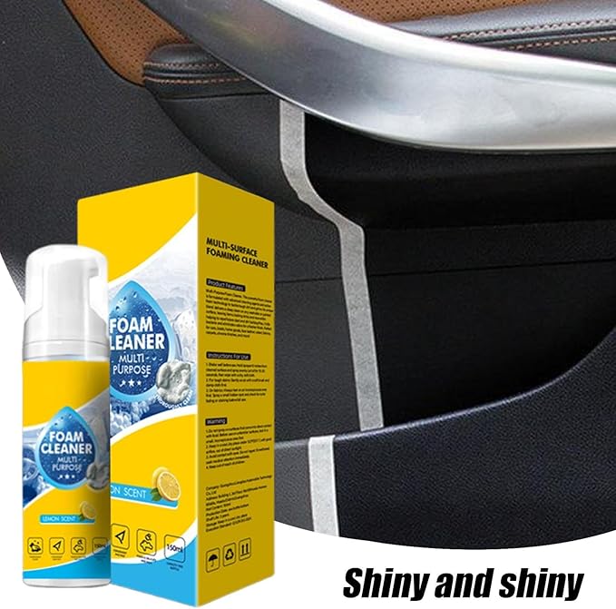 Car Interior Cleaner - Dashboard Stain Remover, 1 Bottle of 150ml Liquid for Grime Dissolving, Steering Wheel Solution with Rapid Evaporation, Auto Supplies, Deep Scrubbing Agent for Doors