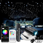 AKEPO Mini Size 6W RGBW Twinkle+White Meteor+Music Sync Fiber Optic Lights, 550pcs 0.03in 13.1ft/4m+Shooting Star Fiber Strands APP Star Ceiling Light Kit for Home and Car Headliner Starlight