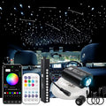 AKEPO 6W Mini Size RGBW Twinkle+White Meteor+Music Sync APP Fiber Optic Lights Kit, Shooting Star Fibers+600pcs 0.03in 9.8ft/3m Fibers APP Fiber Optic Star Light for Home/Car Headliner Starlight