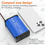 ALLWEI 300W Car Power Inverter, DC 12V to 110V AC Converter Car Plug Adapter Outlet with 27W PD USB-C & 18W USB-A Fast Charge, Car Cigarette Lighter Charger for Phone, Laptop, Tablet - Blue