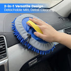 TORVA 41" Car Cleaning Brush with Telescopic Handle Aluminum Alloy Long Rod, Chenille Microfiber Car Wash Mop for Washing Caravan Van Truck Boat RV Roof, Soft Head Duster Clean Product