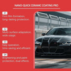 Nano Ceramic Coating Spray for Cars, Quick Car Paint Protection Spray, Hydrophobic Car Polish Sealant for High Gloss Shine, Ceramic Spray Coating for Auto Detailing with Sponge and Towel, 100ml