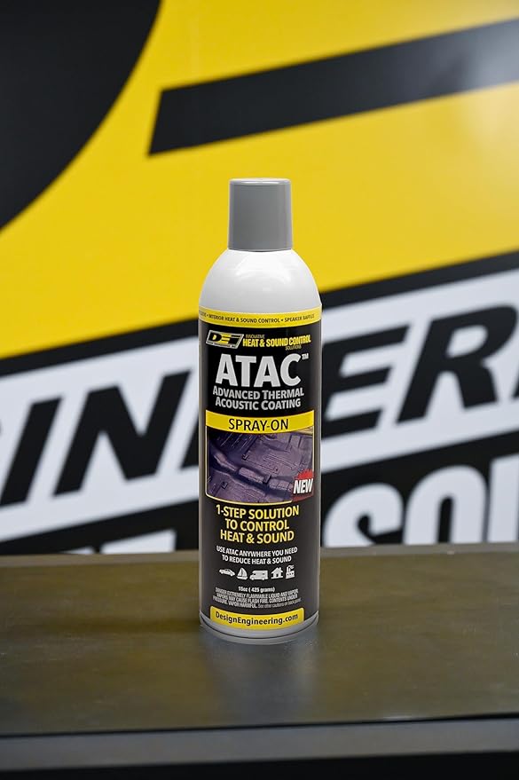 Design Engineering ATAC | Advanced Thermal Acoustic Coating | 15 oz Spray-On Ceramic Thermal & Acoustic Barrier Spray | Heat Insulation, Noise & Vibration Dampening, Easy Application | Made in USA