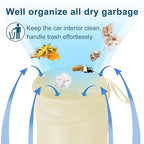 Car Trash Can, 2 Packs Mini Collapsible Car Trash Bin for Front Back Seat, Pop up Car Garbage Can, Portable Car Trash Bag Hanging for Vehicle SUV Rv Truck Accessories Interior, Beige