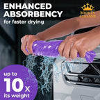Premium XL Shammy Towel for Car - 2pk (34”x25”) - Super Absorbent Chamois Cloth - Spots & Scratch-Free - Reusable Car Drying Towels
