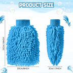 24 Pack Car Wash Mitt Bulk Microfiber, 10'' x 8'' Chenille Car Wash Mitt Gloves, Scratch Free Double Sided No Lint No Marks for Truck SUV and All Vehicle Surfaces (Blue)