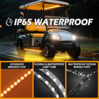 6pcs Golf Cart Underglow LED Strip Lights,Dream Color Golf Cart Lights W/Remote&APP Control Sound Active Music Sync 12V - 80V Input Neon Accent Light Kit Compatible with EZGO Yamaha Club Car