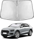 EcoNour Windshield Sunshade Compatible for Audi Q8 2019-2024 2025 2026, Sun Visor for Front Windshield & Window Sun Shade Cover, UV Heat Blocker & Protector, Car Accessories