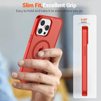 SUPFINE Magnetic for iPhone 14 Pro Max Case (Compatible with MagSafe) (Military Grade Drop Protection) Slim Translucent Matte Shockproof with Anti-Fingerprint Phone Case,Red