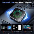 5-in-1 Wireless CarPlay & Android Auto Adapter with Netflix/YouTube, [Supports 4K HDMI Output & Screen Mirroring] - Plug & Play Car Play Wireless Smart AI Box for Cars with OEM Wired CarPlay/Auto