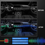 Acrylic Interior Car LED Strip Light with Wireless APP, RGB Dreamcolor 2 in 1 Ambient Lighting Kits, 16 Million Colors Sound Active Function Car Neon Lights, Sync to Music (dreamcolor 2 in 1)
