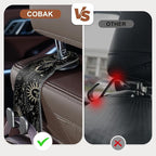 CoBak Purse Hook for Car - Universal Premium Stitched Leather and Aluminum-Magnesium Alloy Double Car Seat Back Storage Hook for Purses, Handbags, Bags (2 Pack),Star Mark
