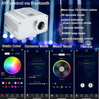 AZIMOM Bluetooth Control 10W RGBW Twinkle Fiber Optic Lights Star Ceiling Light Kit 200pcs*0.03in*6.5ft Fiber Cables Sound Activated APP/Remote Light Engine Car Use Home Interior Lighting Deco