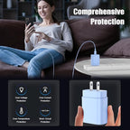Essri Type C Charger Fast Charging for Samsung Galaxy S25/S24/S23/S22/Note 20,4Pack 25W Super USB C Fast Charger Block with (6ft+10ft) x2 Cables for iPhone 15/16 Pro Max/Plus, Android Phones-Blue