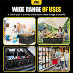 MIKKUPPA Car Trunk Organizer - 95L Collapsible Trunk Organizer with Lid, Sturdy Car Storage for SUV Auto Truck Van with Adjustable Straps and Non Slip Bottom (Black, X-Large)