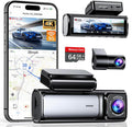 Affver 4K Dash Cam Front and Rear, Built-in 5G WiFi GPS, 64GB Card Included, 3.59'' IPS Screen Dash Camera for Cars, Dual Dashcam with G-Sensor, Loop Recording, WDR, Night Vision, 24H Parking Monitor