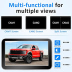 HD 1080P Wireless Backup Camera for Trucks - 7 Inch Monitor with Backup Camera for Pickups Trucks, Cars, SUVs - Color Night Vision, 2 Channels, Easy Install for Towing & Parking