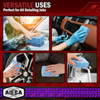 AIDEA Microfiber Applicator Pad-8Pack, Car Wash Sponge, Premium Microfiber Sponge and Cleaning Pads, Perfect for Effortless Wax, Sealant, and Conditioner Application, Car Detailing Supplies, Blue