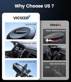 VICSEED for MagSafe Car Mount [Super Magnet Power & Vent-Safe Clip] Upgraded Steel Core Magnetic Phone Holder 360° Adjustable Hands Free Vent Mount for 17 16 15 14 13 12 Pro Max