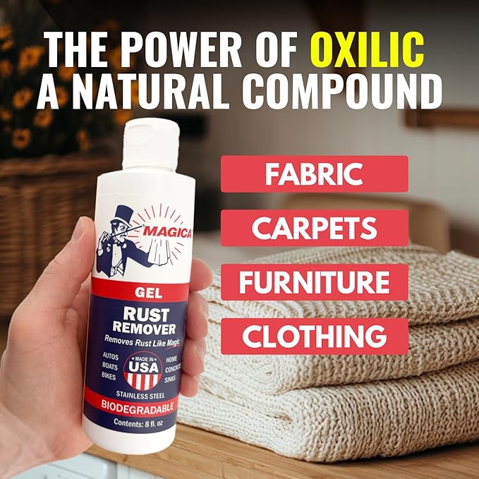 Magica® Rust Remover Reliably Removing Rust Stains for over 35 years USA Made (8oz Gel)