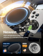MAGIC JOHN Magnetic Car Phone Holder [Strong Suction&Strong Magnetic] 360° Adjustable Car Phone Mount for Windshield, Ultra-Durable Metal, Suction Cup Car Phone Mount for iPhone Samsung All Smartphone
