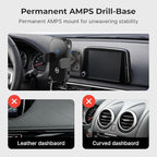 Wireless Magsafe Car Mount Charger - Magnetic Cell Phone Holder with AMPS Plate Mount - Auto Scan & Auto Grip Car Phone Stand - Compatible with Samsung, iPhone, Smartphone- Fast Charger