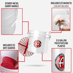 Adam's Polishes 3.5 Gallon Car Wash Buckets & Grit Guards (2 Pack) - Detailing Bucket for Washing & Storage | Stores Soap, Foam Cannon, Towels & More