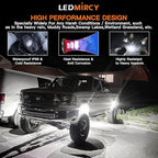 LEDMIRCY R1 White Rock Lights 30PCS High Power Underbody Pure White LED Rock Lights for UTV Trucks SUV ATV Off Road Boat Neon Trail Rig Light Underglow Trail TRAI Rig Light Waterproof Shockproof
