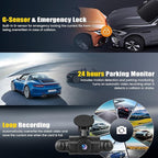 4 Channel 360° Dash Cam Front and Rear Inside Left Right,3 Inch 1080P Dash Camera for Cars Car Camera with IR Night Vision,Loop Recording,G-Sensor,Parking Assistance,24H Parking Monitor
