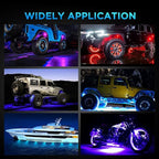 Rock Lights for Trucks 10 Pods RGB LED Rock Lights with Bluetooth APP/Remote Control Music Mode Extension Cords Underglow Lights IP68 Waterproof Neon Light Kits for Car Jeep Offroad Pickup