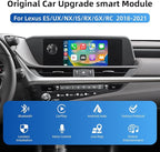 Decoder Adapter Retrofit Kit Compatible with Lexus of 2018-2021 ES/UX/NX/IS/ES300H, 2021-2023 GX460, 2009 RC300, Support Wireless CarPlay Android Auto/Voice Control/Mirror Link/Camera/USB Drive