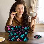 Case for 6" Kindle (11th Generation-2024/2022 Release),360 Degree Rotating Swivel PU Leather Stand Flip Folio Cover with Auto Wake/Sleep for Kindle 11th Generation 2024,Green Pink Footprint