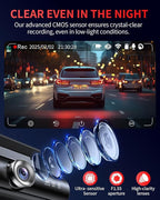 Dash Cam Front and Rear, 4K Full HD Dual Dash Camera for Cars, Built-in Memory Card Monitoring, 64GB Card, 5G WiFi GPS, Car Camera with 3" IPS Screen, 2160P Night Vision, 24H Parking Monitor