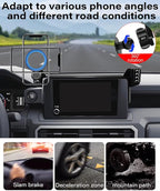 Magnetic Car Phone Mount for 2024 2025 2026 Toyota Tacoma Accessories, for MagSafe Strong Magnets Cell Phone Holder 8-Inch Screen Cradles, with Portable Phone Gripper 360° Rotation