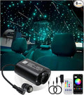 Mini Size 6W RGBW Twinkle+White Meteor+Music Sync Fiber Optic Lights, 500pcs*0.03in(6.5ft/2m)+Shooting Star Fiber Strands APP Star Ceiling Light Kit for Home and Car Headliner Starlight