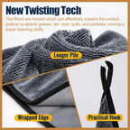 Airlab Microfiber Towels for Cars Wash Drying Extra Large Super Absorbent Cleaning Cloth Auto Detailing Ultra Soft, Lint-Free, Streak-Free, 35 x 24 Inch, Pack of 1, Grey-Black, 600 GSM