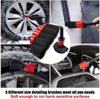 21PCS Car Detailing Brush Kit Multifunction Car Cleaning Brush for Wheel Exterior Interior Auto Detailing Brushes Set Home Shutter Cleaning Brush Set