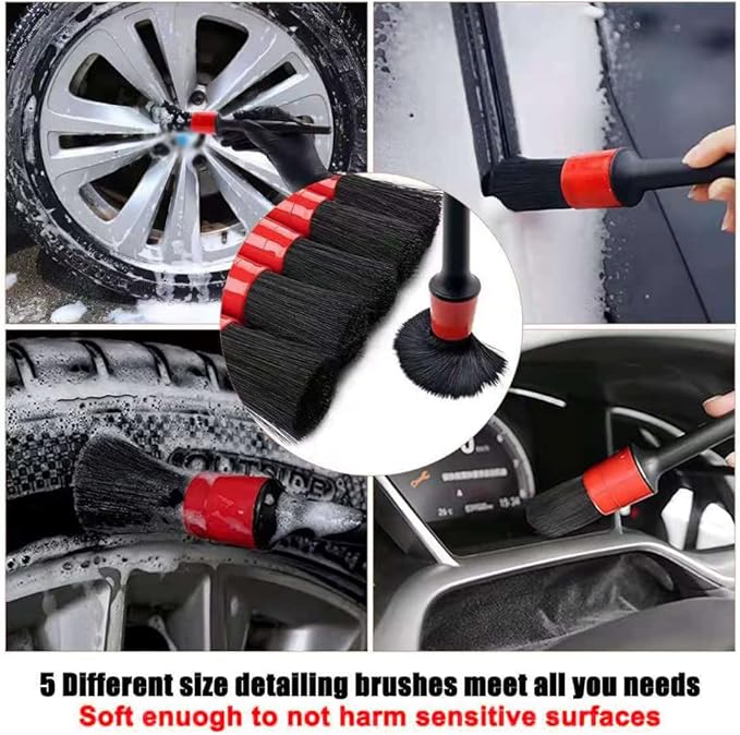 21PCS Car Detailing Brush Kit Multifunction Car Cleaning Brush for Wheel Exterior Interior Auto Detailing Brushes Set Home Shutter Cleaning Brush Set