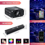 16W Car Home Starlight Headliner Kit, Twinkle & Sound Activate RGBW Fiber Optic Lights with APP & Remote Control, Shooting Star Lights for Ceiling Decoration, 500 pcs 9.8ft