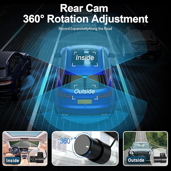 mangoal Front 4K & Rear 1080p Dash Cam Custom fit for Toyota Highlander & Hybrid Gen3 UX50 2017 2018 2019 (Model B), LE Limited L XLE Platinum, Integrated OEM Look,App & WiFi,128GB Card
