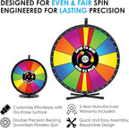 Spin to Win Table Stand Dry Erase Prize Wheel – 30 Inch Desktop Spinning Game Wheel, Durable Wood Construction, Balanced for Fair Odds, Trade Show Raffle Event, Special Sections